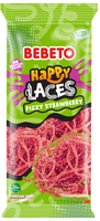 Bebeto Fizzy Strawberry Happy Laces 140g