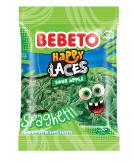 Bebeto Sour Apple Spaghetti Happy Laces 70g