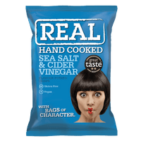 Real Hand Cooked Sea Salt & Cider Vinegar Crisps 35g